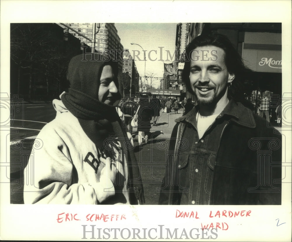 1994 Press Photo Eric Schaefer and Donal Lardner Ward make low-budget movie - Historic Images