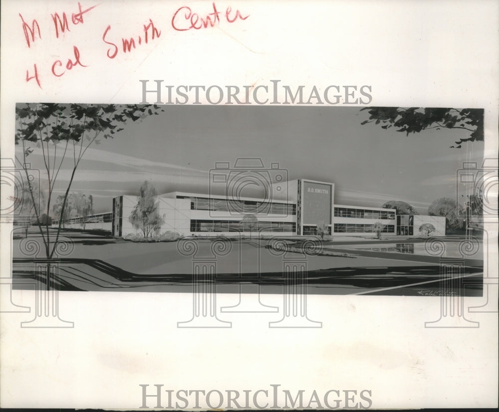 1960 Press Photo Artist&#39;s sketch shows A.O. Smith Corp.&#39;s new research center-Historic Images