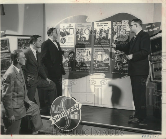 Press Photo Management of A.O. Smith Corp is briefed on improved programs - Historic Images