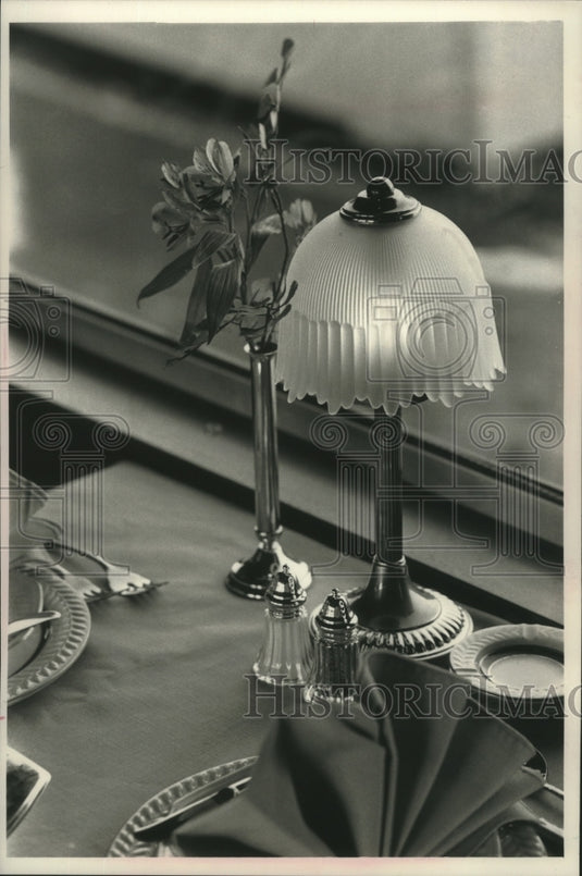1988 Press Photo Place setting on table at Scenic Rail Dining train - mjb97520 - Historic Images