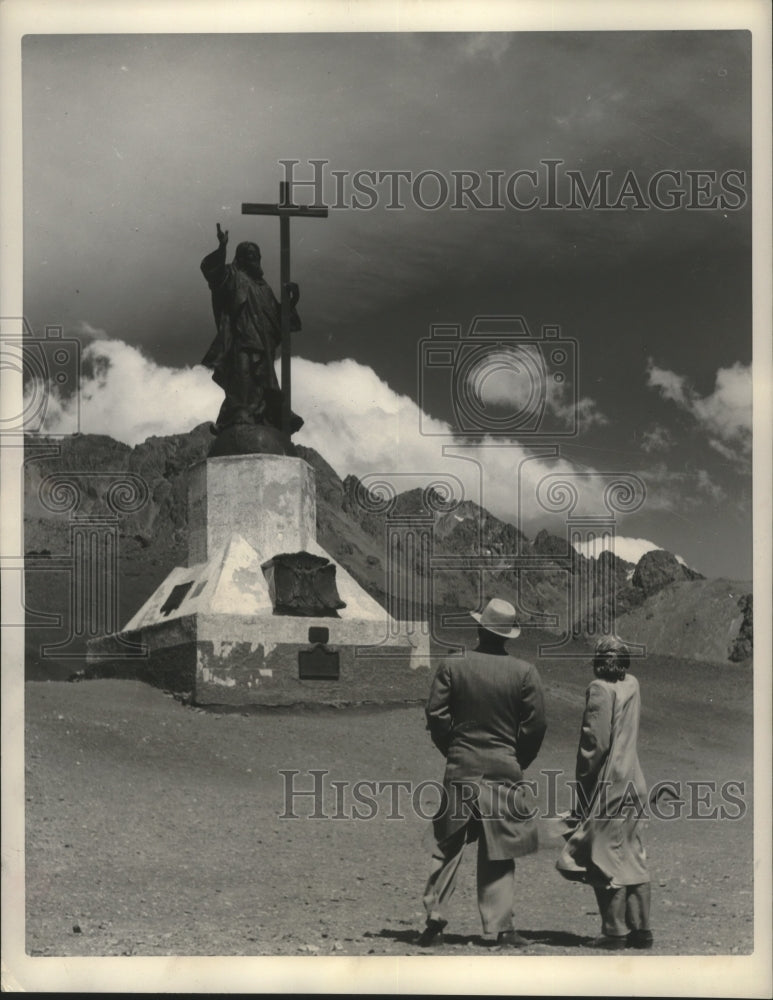 1954 Press Photo The Christ of the Andes statue between Chile and Argentina.-Historic Images