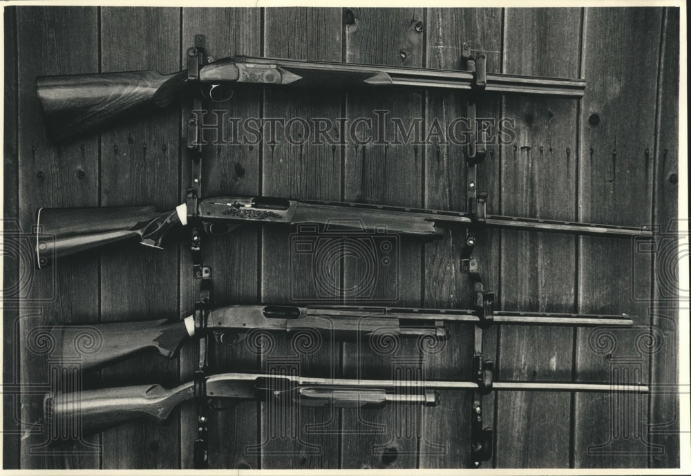 1988 Press Photo Shotguns waiting to be used by young hunters-to-be - mjb99102 - Historic Images