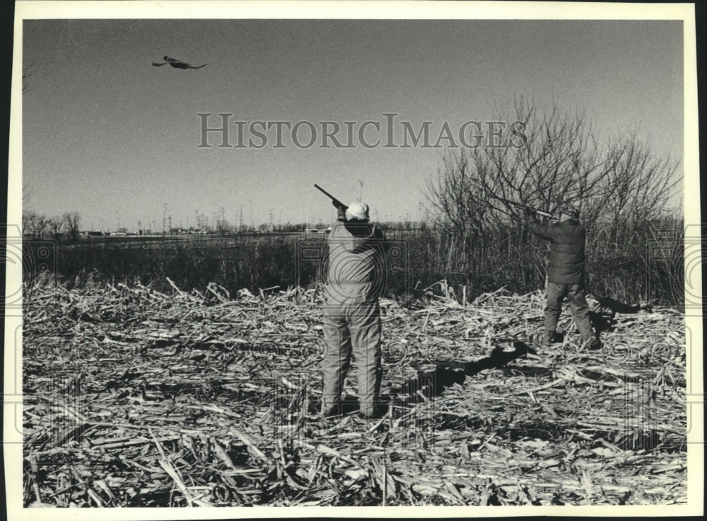 1989 Two duck hunters using wildlife resources, Wisconsin. - Historic Images