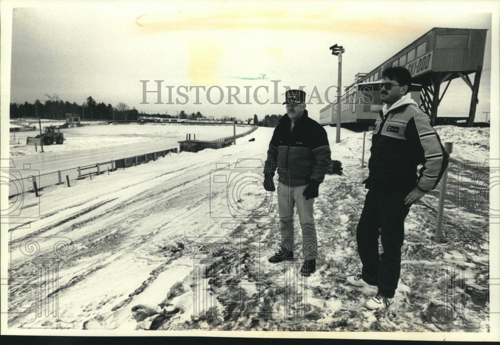 1990 Dave and Steve Smith at track in Eagle River for Derby Week - Historic Images