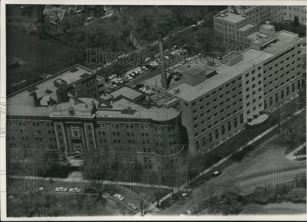 1959 Press Photo Aerial view of St. Mary's Hospital - mjb99985- Historic Images