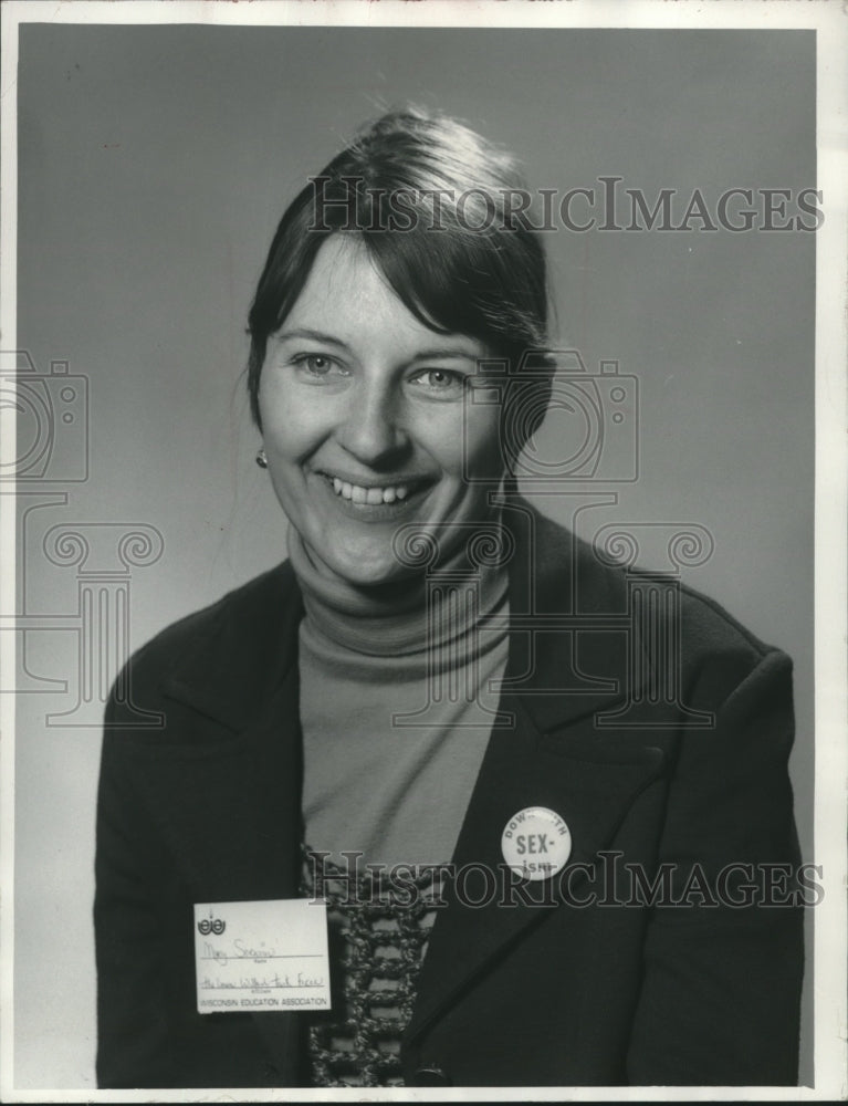 1974 Press Photo Mary Sornsin member of the Emma Willard Task Force on Sexism - Historic Images