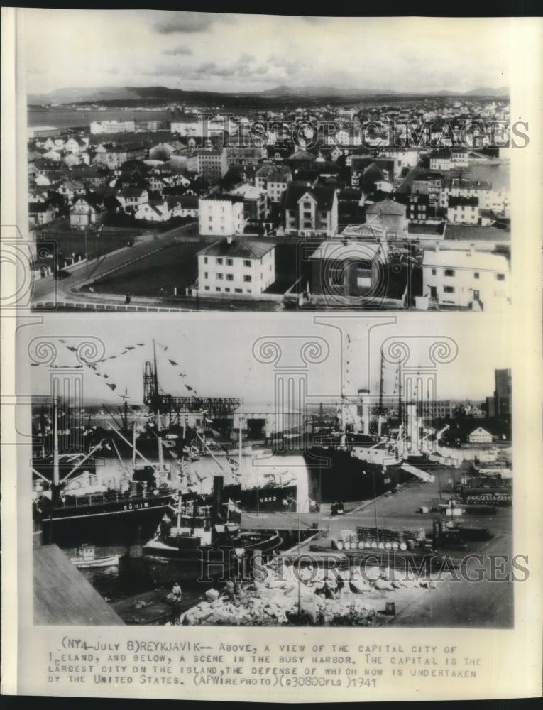 1941 Press Photo Reykjavik, Iceland and the busy harbor - mjc00191 - Historic Images