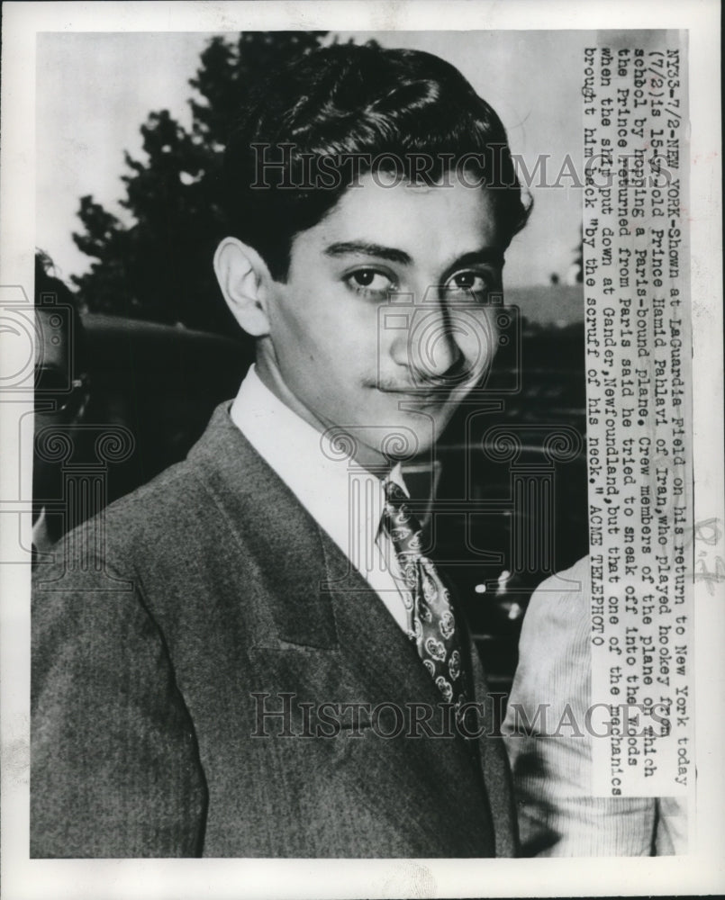 1947, Prince Hamid Pahlavi of Iran returns to New York - mjc00234 - Historic Images