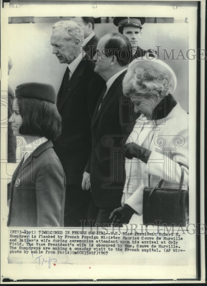 1967, Vice-President Hubert Humphrey and Wife Visit Paris - mjc00247 - Historic Images