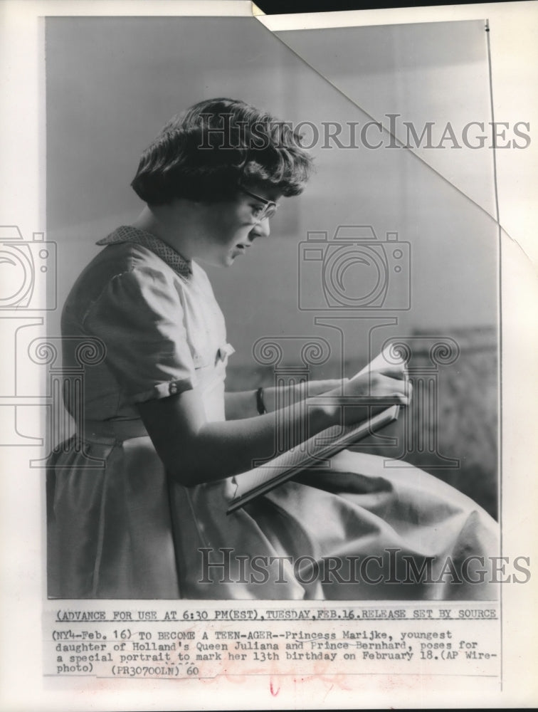 1960 Press Photo Holland's Princess Marijke poses for a special portrait - Historic Images