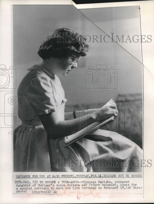 1960 Press Photo Holland's Princess Marijke poses for a special portrait - Historic Images