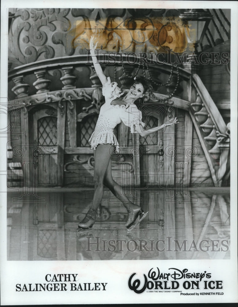 1990 Press Photo Skater Cathy Salinger Bailey, will star in Disney production. - Historic Images