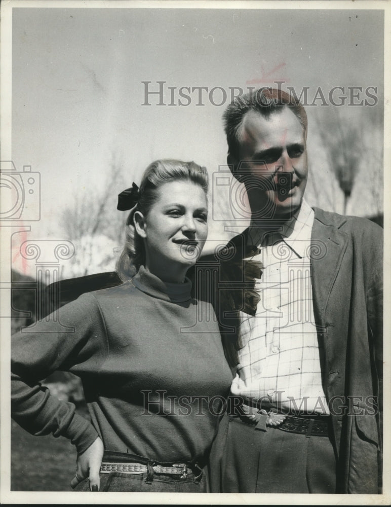 1949, Mr. and Mrs. Dee Sontag at Sun Valley, Idaho - mjc00356 - Historic Images