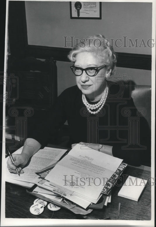 1967, Mrs. Warren "Dena" Smith at work - mjc00575 - Historic Images