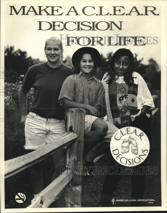 1994 Press Photo CLEAR Poster Which is Part of Smoking Prevention Program Kit - Historic Images