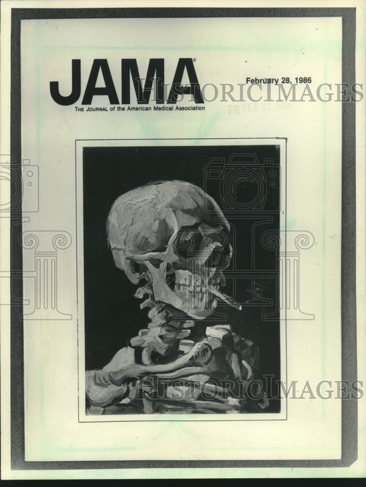 1986 Press Photo Journal of the American Medical Association cover &quot;smoker&quot; - Historic Images