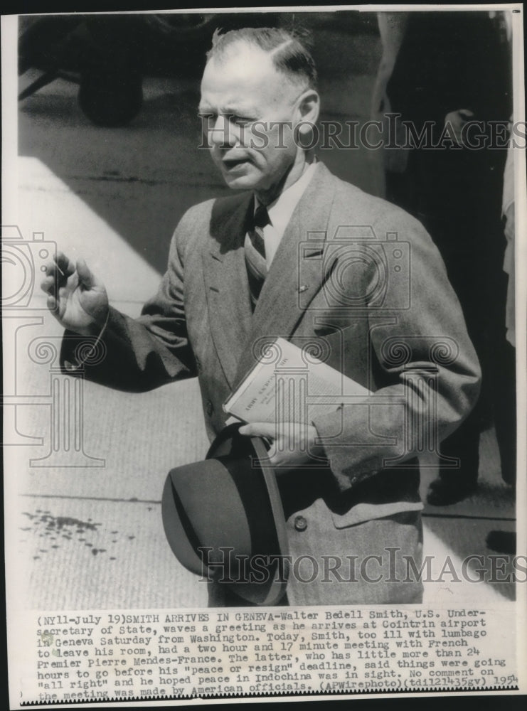 1954, Walter Bedell Smith-US Undersecretary, arrives in Geneva - Historic Images