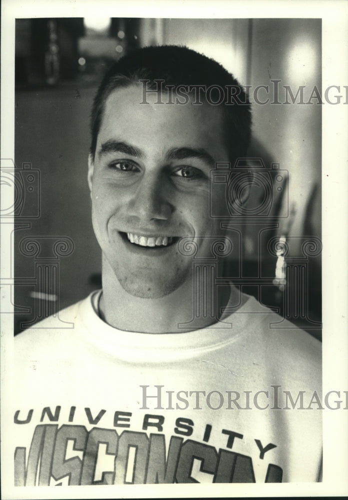 1990 Press Photo Dan Schopf, Waukesha North High School wrestler - mjc00789 - Historic Images