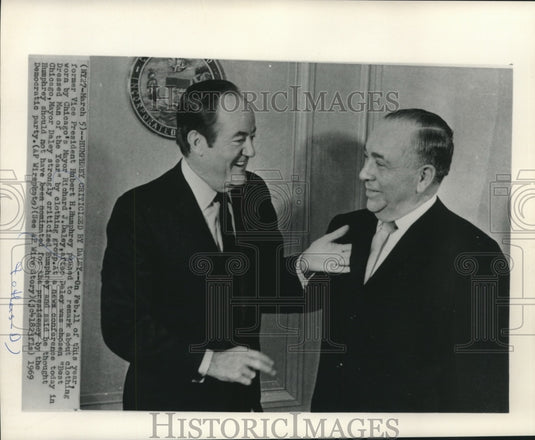 1969, Former Vice President Humphrey & Chicago Mayor Richard Daley - Historic Images
