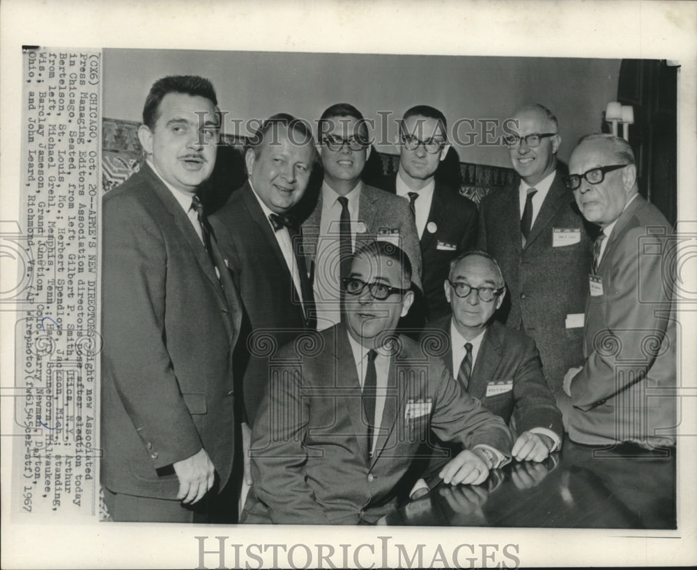 1967 Press Photo Eight new Associated Press Managing Editors, Chicago - Historic Images