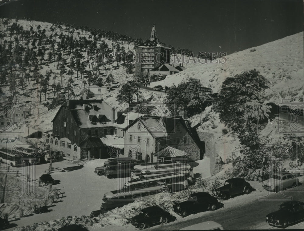 1965, Ski resort and lodge, Navacerrada region, Spain - mjc01072 - Historic Images