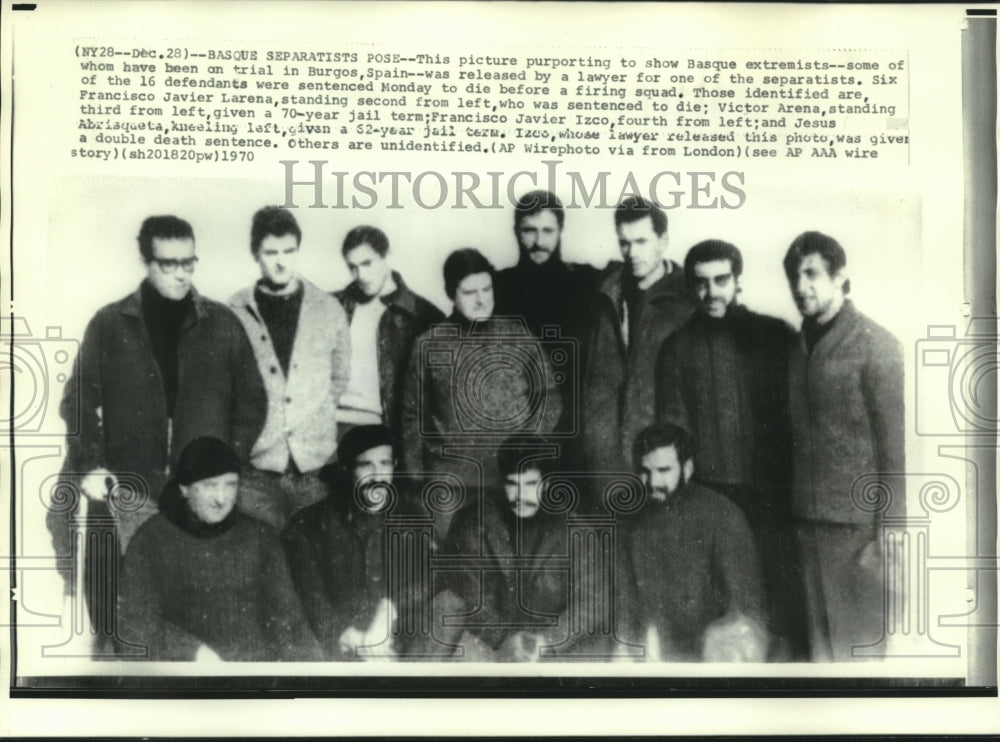 1970 Press Photo Supposedly showing Basque extremists some of whom were killed.-Historic Images