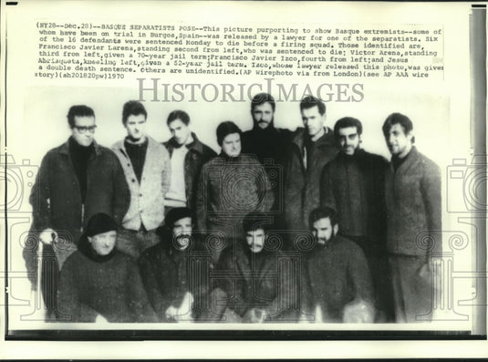 1970 Press Photo Supposedly showing Basque extremists some of whom were killed.-Historic Images
