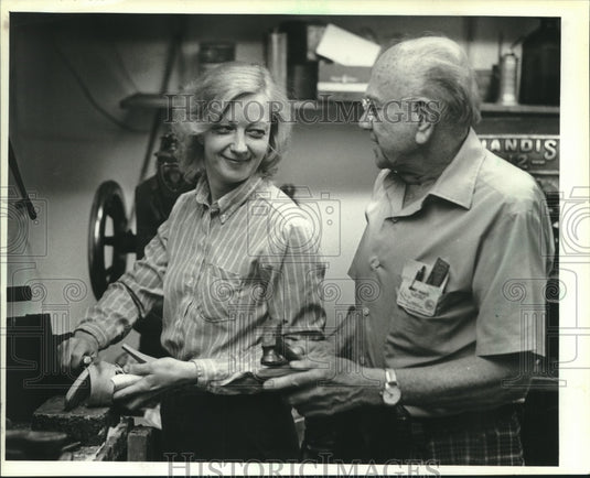 1983, Milwaukee's Vincent Dashek at Comlen's she repair shop - Historic Images