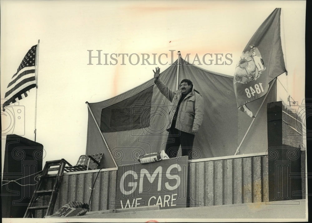1988, Principal C.E. Sheldon on the roof of Greenfield Middle school - Historic Images