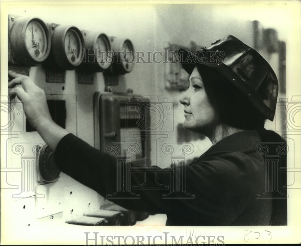 1979 Woman Engineer Checks Gauges at Surgut Power Station in Russia - Historic Images