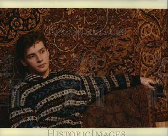 1992, Ivanov at home in a 17-story highrise in Russia - mjc01545 - Historic Images