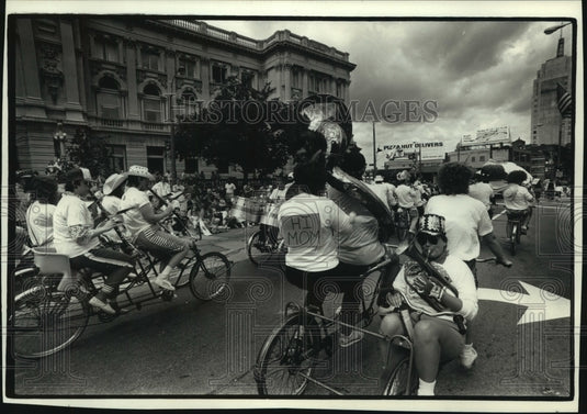 1990, Members of Frank's Recycling Circus in the City of Festivals - Historic Images