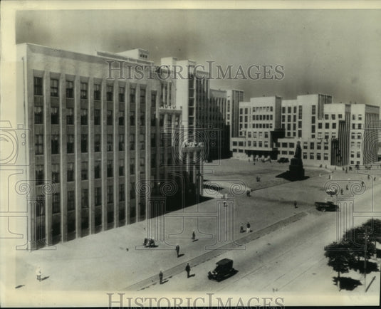 1941, A general view of the Government House in Minsk, Russia - Historic Images