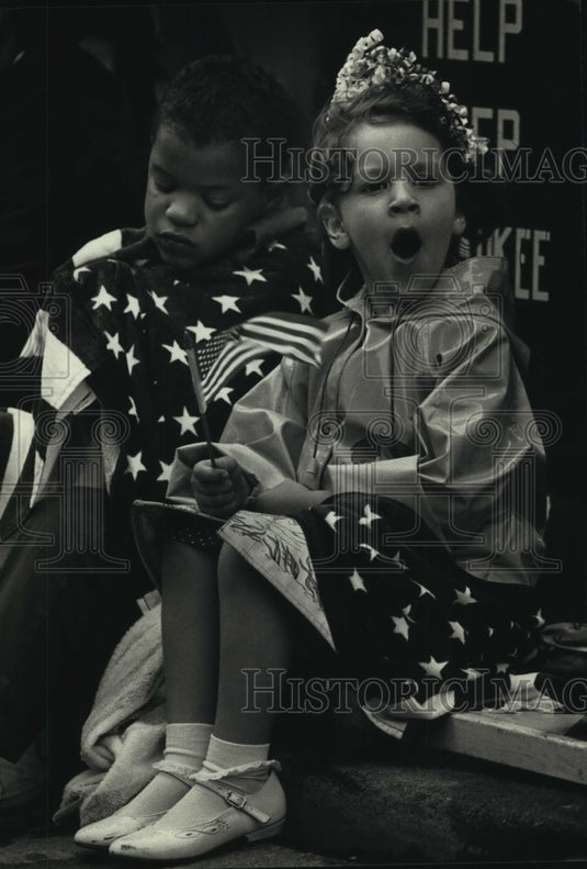 1991 Children watch City of Festivals Parade on Wisconsin Avenue - Historic Images