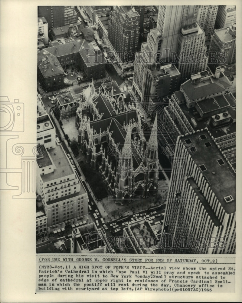 1965, Aerial view of St. Patrick&#39;s Cathedral, New York. - mjc02660 - Historic Images