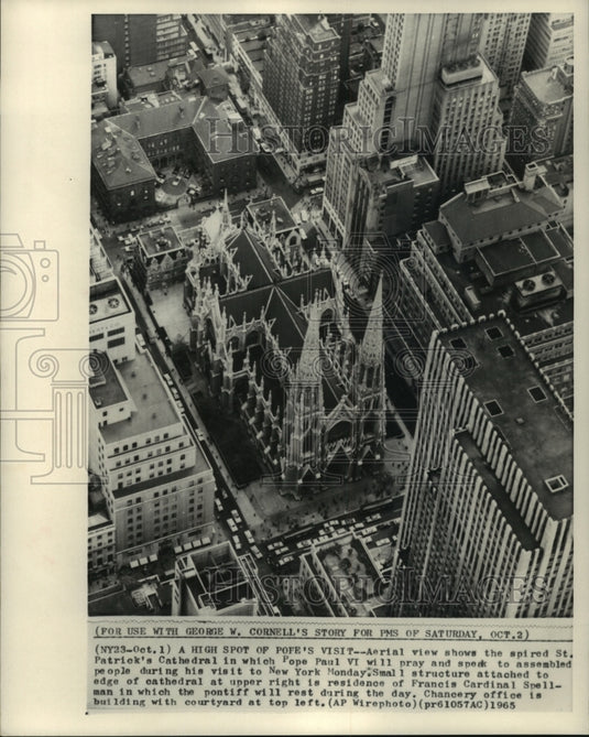 1965, Aerial view of St. Patrick's Cathedral, New York. - mjc02660 - Historic Images