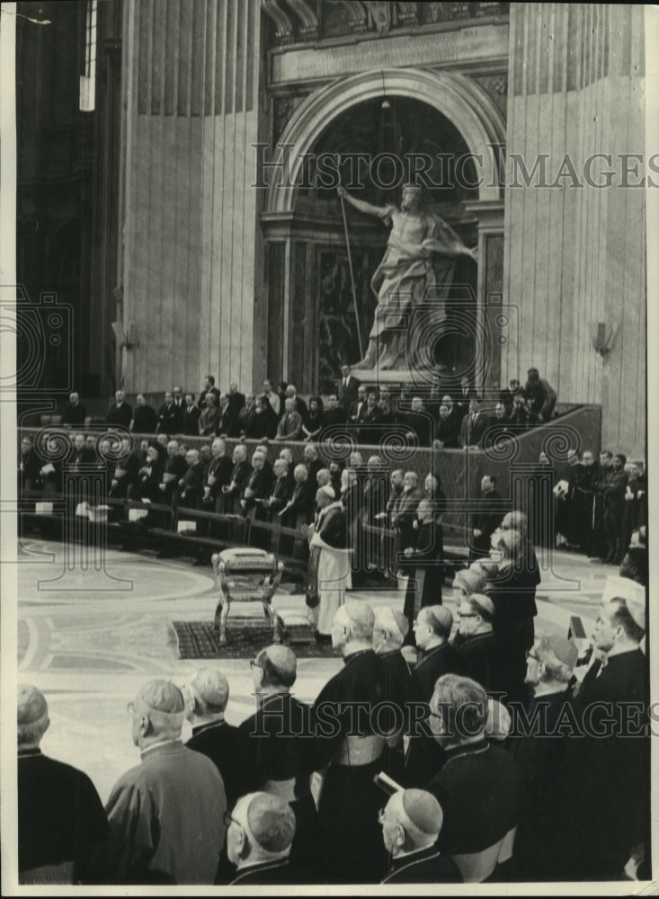 1969, Pope Paul VI and others at World Synod of Bishops in Rome - Historic Images
