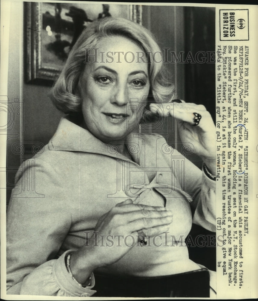 1976 Muriel Siebert Is Financial Whiz In New York - Historic Images
