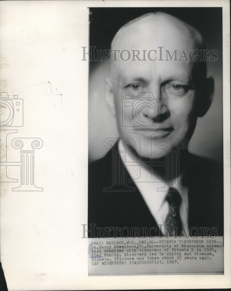 1967, Vitamin Discoverer Dr. Harry Steenbock University of Wisconsin - Historic Images