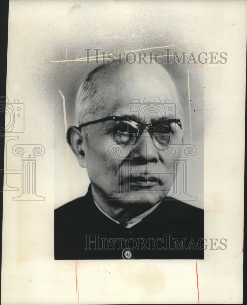 1969 Press Photo Ton Duc Thang, shown in photo from Communist sources, Hanoi.- Historic Images