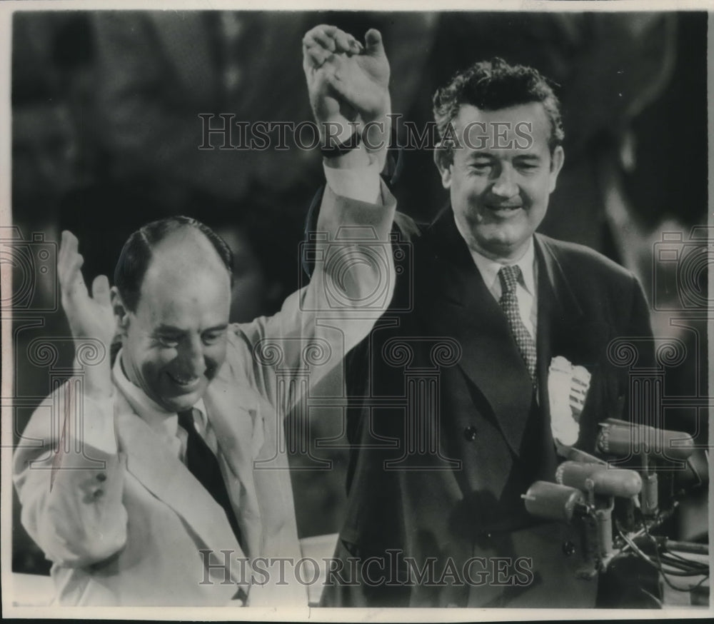 1952 Press Photo Governor Stevenson, Senator Sparkman at Democratic convention - Historic Images