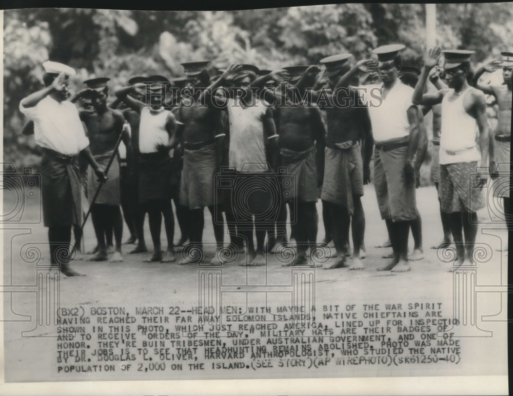 1940, Native Buin chieftains from Solomon Islands - mjc03220 - Historic Images