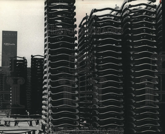 1977, Huge Piles of Automobile Frames at A.O. Smith Plant, Milwaukee - Historic Images