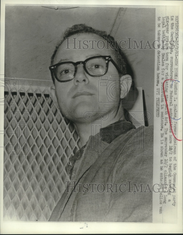 1961 Jurdus I. Scales, chairman of Communist Party in the Carolina's - Historic Images