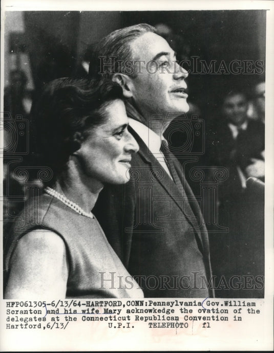 1964, Pennsylvania Governor William Scranton and wife, Mary - Historic Images
