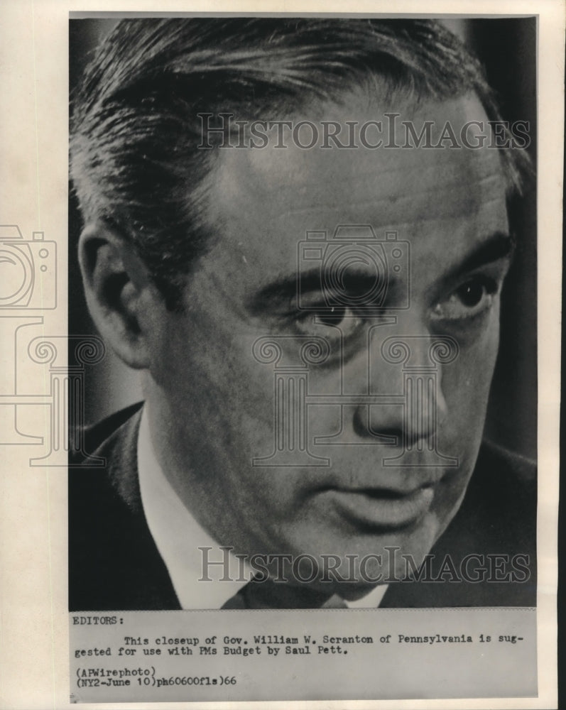 1966 Press Photo Governor William W. Scranton of Pennsylvania - mjc03675 - Historic Images