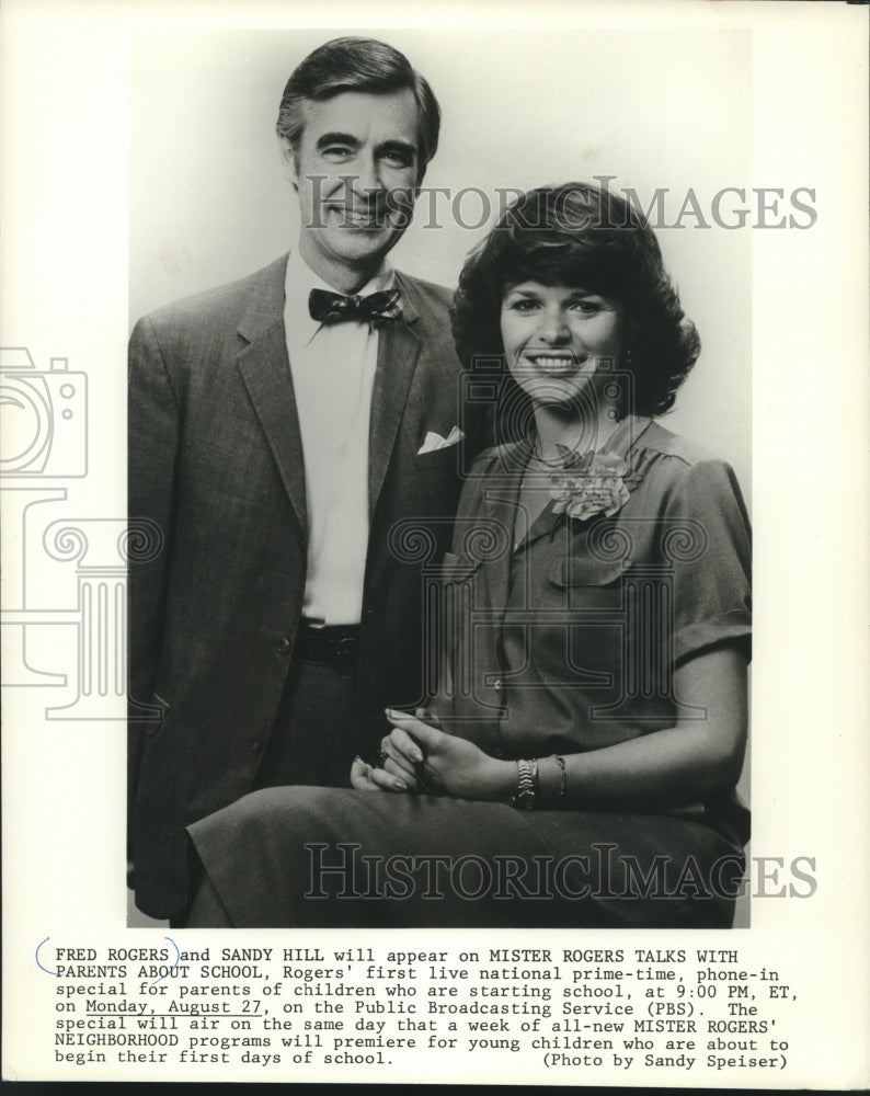 Press Photo Fred Rodgers and Sandy Hill star in prime time special on PBS - Historic Images