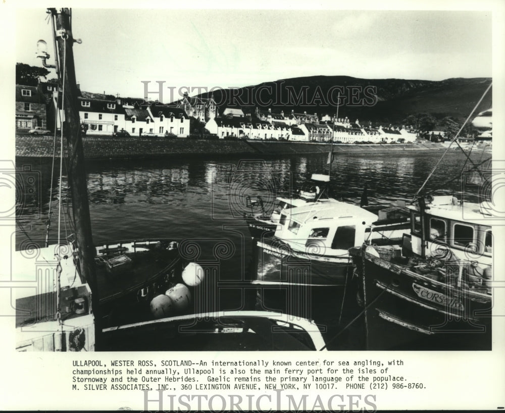 1984 Press Photo Ullapool, Wester Ross, Scotland: known for sea angling - Historic Images
