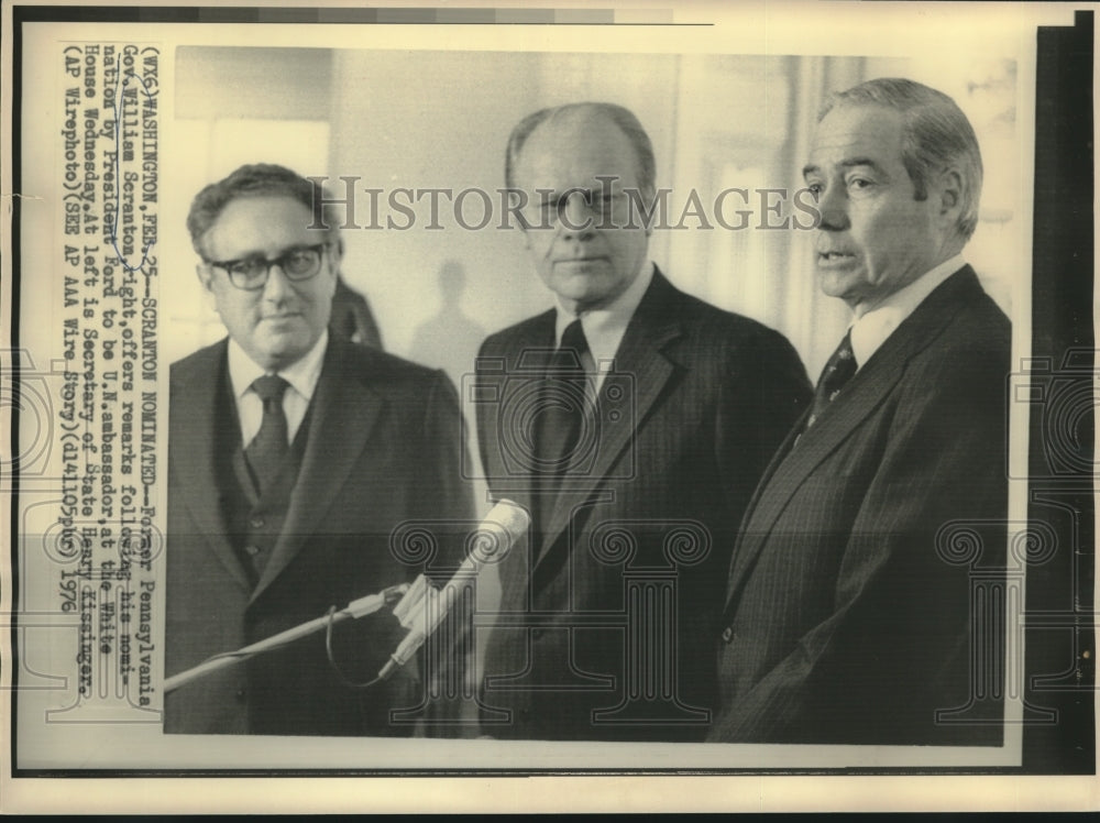 1976, President Ford nominates William Scranton to be U.N. Ambassador - Historic Images