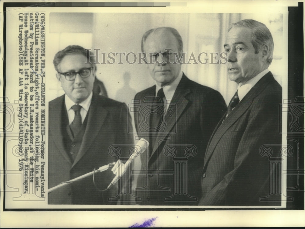 1976 President Ford nominates William Scranton to be U.N. Ambassador - Historic Images